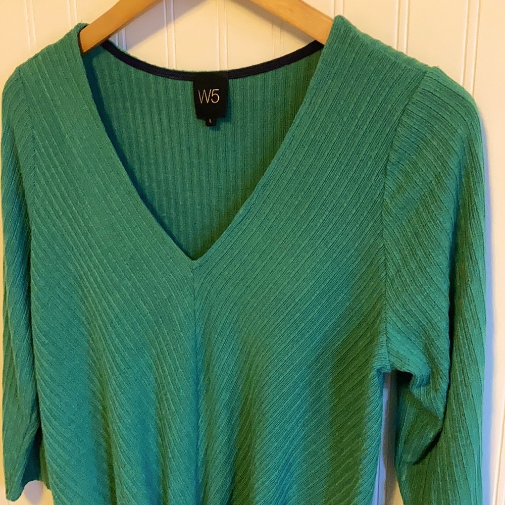 W5 Anthropologie Green Wrap Top NWOT